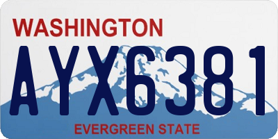 WA license plate AYX6381