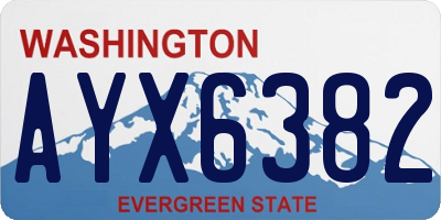 WA license plate AYX6382