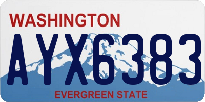 WA license plate AYX6383