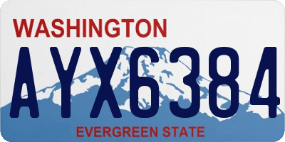 WA license plate AYX6384