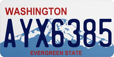 WA license plate AYX6385