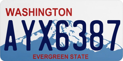 WA license plate AYX6387