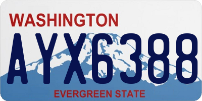 WA license plate AYX6388