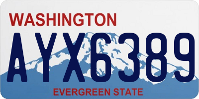 WA license plate AYX6389