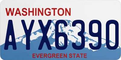 WA license plate AYX6390