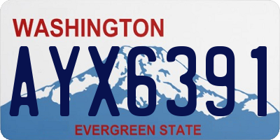 WA license plate AYX6391