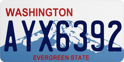 WA license plate AYX6392