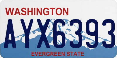 WA license plate AYX6393