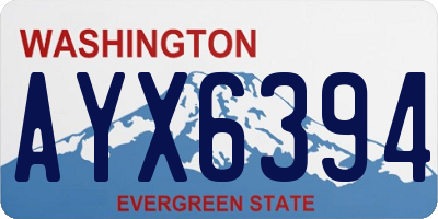 WA license plate AYX6394