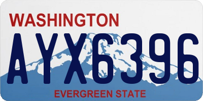 WA license plate AYX6396