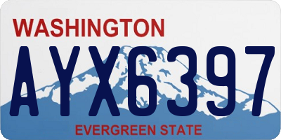 WA license plate AYX6397