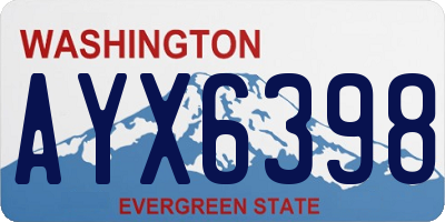 WA license plate AYX6398