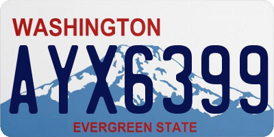 WA license plate AYX6399