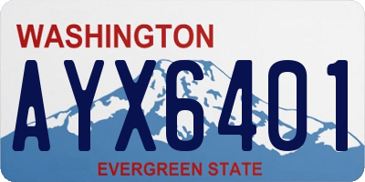 WA license plate AYX6401