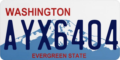 WA license plate AYX6404