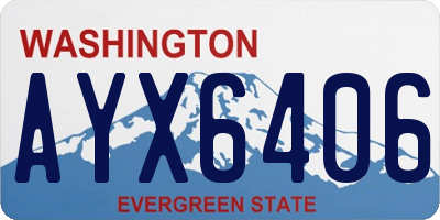 WA license plate AYX6406