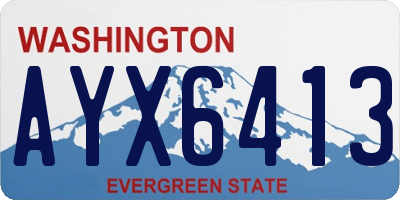 WA license plate AYX6413