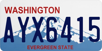 WA license plate AYX6415