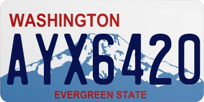 WA license plate AYX6420