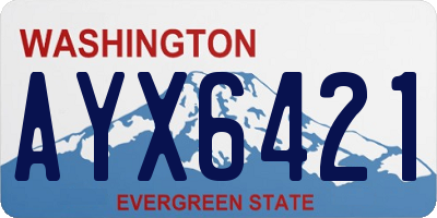 WA license plate AYX6421