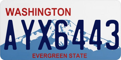 WA license plate AYX6443