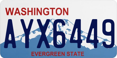WA license plate AYX6449