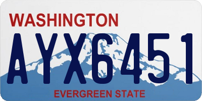 WA license plate AYX6451
