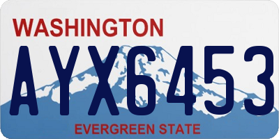 WA license plate AYX6453