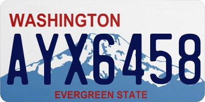 WA license plate AYX6458