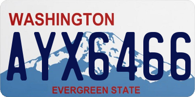 WA license plate AYX6466