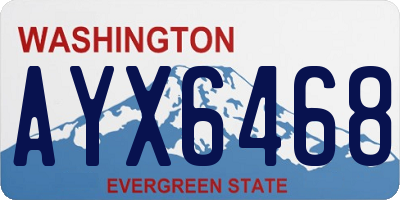 WA license plate AYX6468