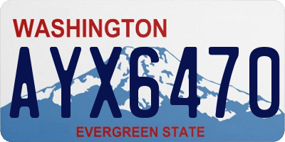 WA license plate AYX6470
