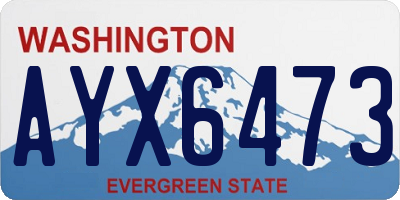 WA license plate AYX6473