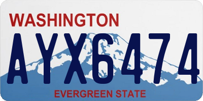 WA license plate AYX6474
