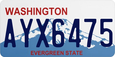 WA license plate AYX6475