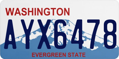 WA license plate AYX6478