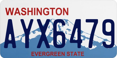 WA license plate AYX6479