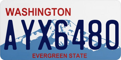 WA license plate AYX6480