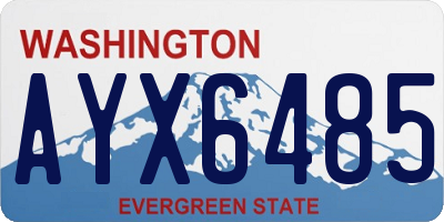 WA license plate AYX6485