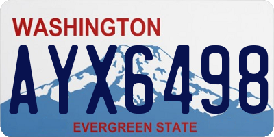 WA license plate AYX6498