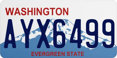 WA license plate AYX6499