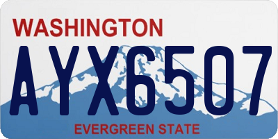 WA license plate AYX6507