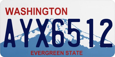 WA license plate AYX6512