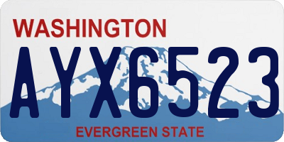 WA license plate AYX6523