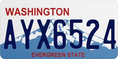 WA license plate AYX6524