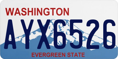 WA license plate AYX6526