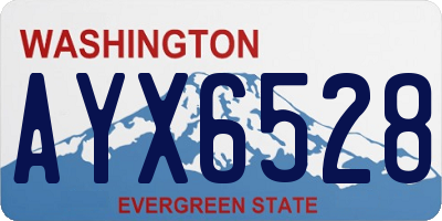 WA license plate AYX6528