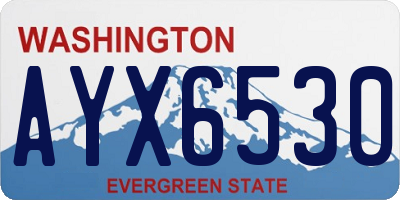 WA license plate AYX6530
