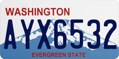 WA license plate AYX6532