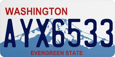 WA license plate AYX6533